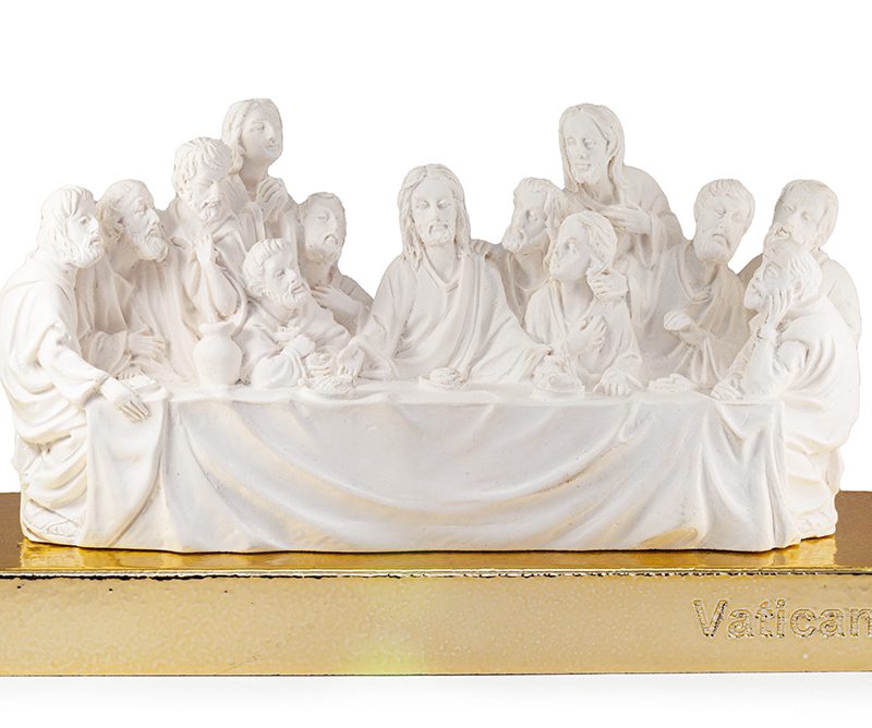 Statua dell'Ultima Cena dettagli oro