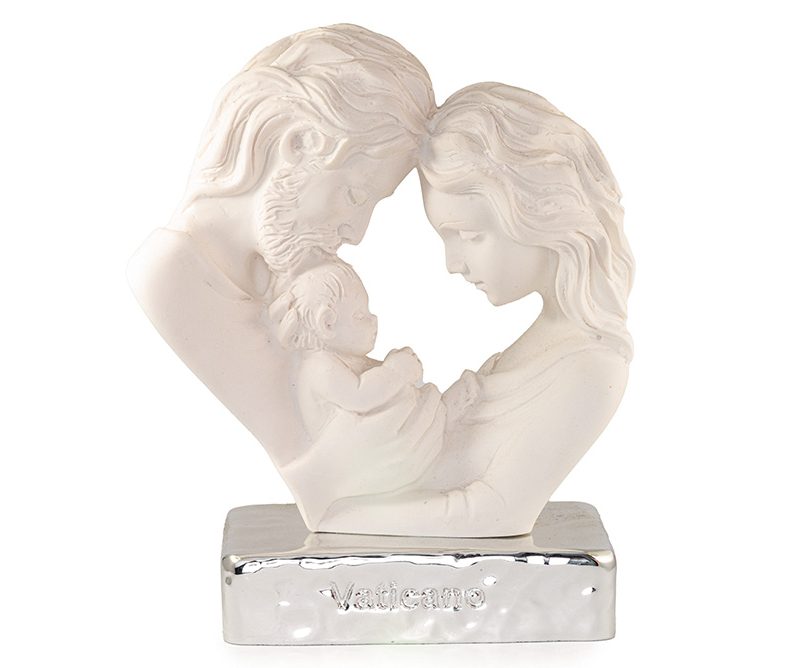 Statua della Sacra Famiglia dettagli argento