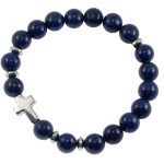 Bracciale elastico in pietra naturale Lapislazzuli