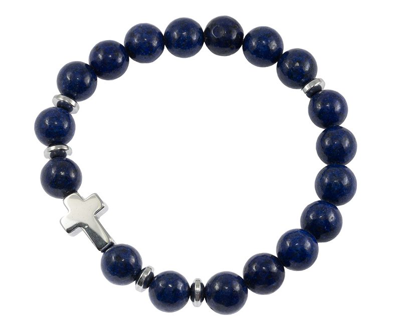Bracciale elastico in pietra naturale Lapislazzuli