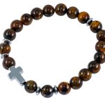 Bracciale elastico in pietra naturale Occhio di tigre