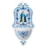 Acquasantiera con la Madonna Miracolosa effetto ceramica