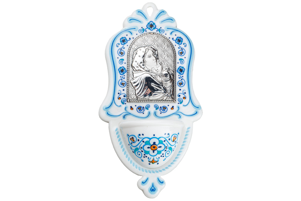 _MG_6515 Acquasantiera con la Madonna di Ferruzzi bilaminato argento