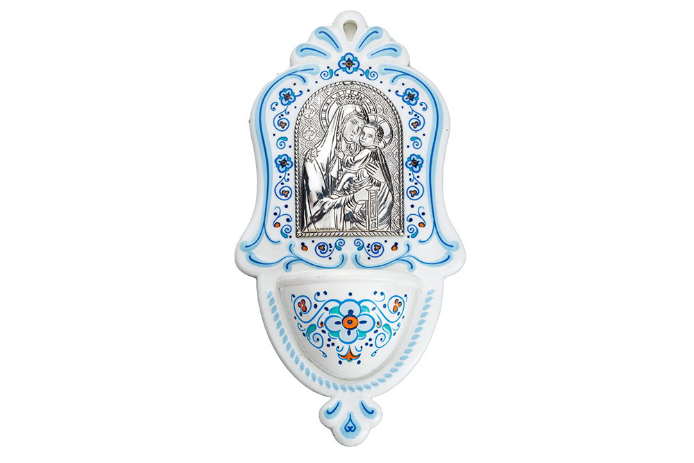 _MG_6516 Acquasantiera con la Madonna del Carmine bilaminato argento