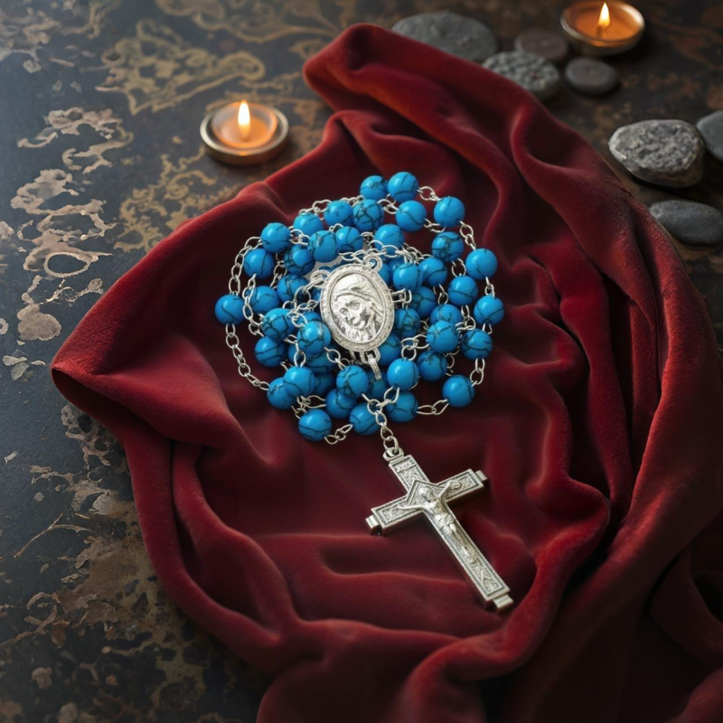 Rosario con grani in Turchese