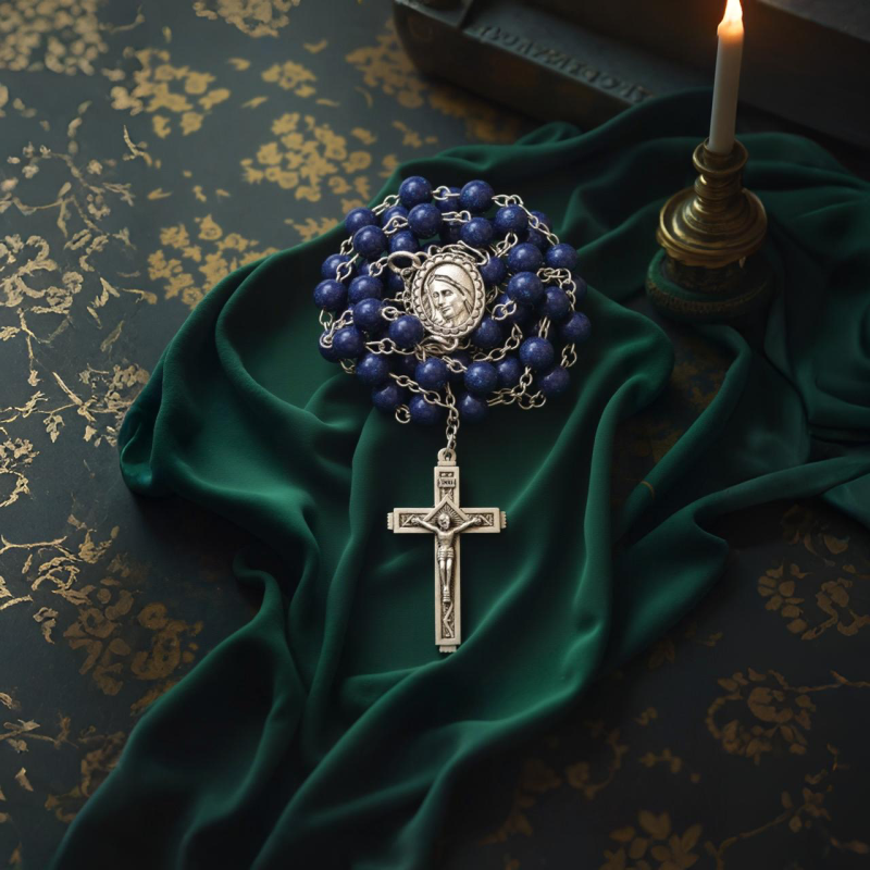 Rosario con grani in Lapislazzuli