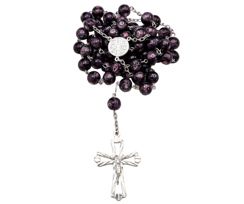 Rosario in Argento 925 con grani in Vetro di Murano
