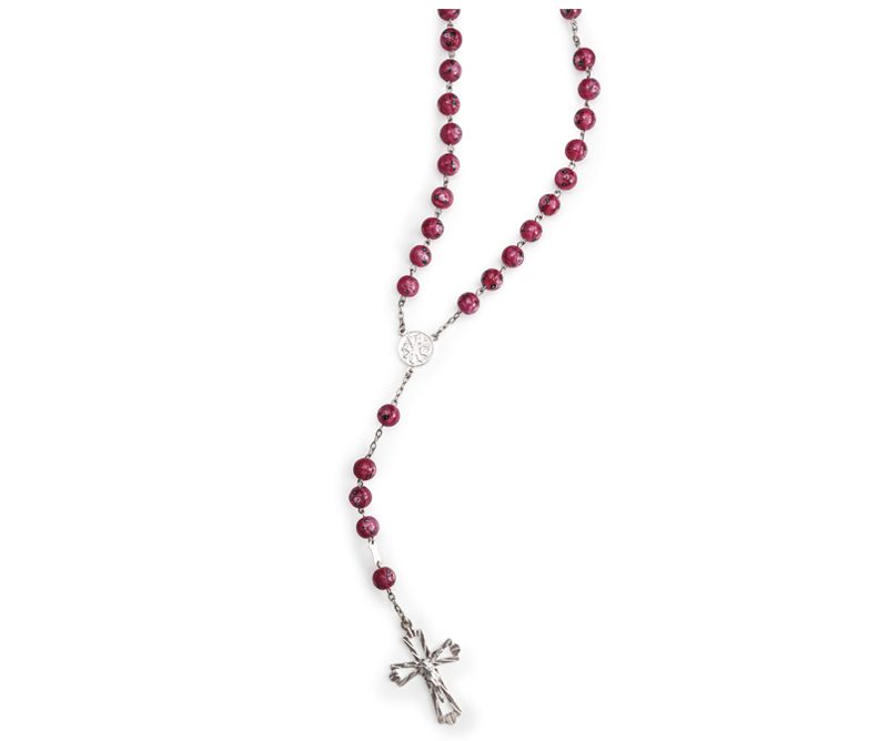 Rosario in Argento 925 con grani in Vetro di Murano