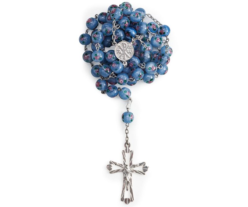 Rosario in Argento 925 con grani in Vetro di Murano