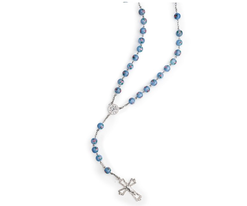 Rosario in Argento 925 con grani in Vetro di Murano