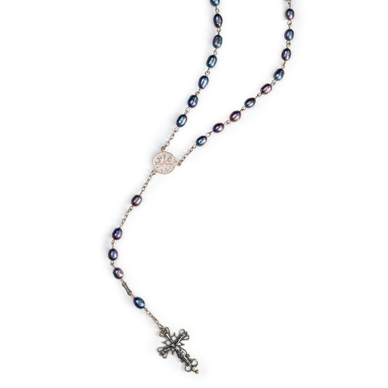 Rosario in Argento 925 con grani in Perla di Fiume
