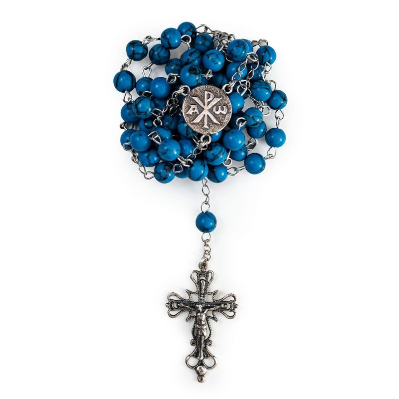 Rosario in Argento 925 con grani in Turchese