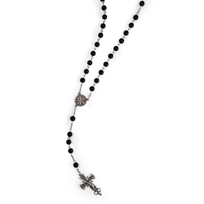 Rosario in Argento 925 con grani in Onice Nero