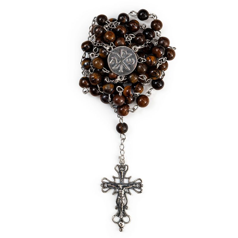 Rosario in Argento 925 con grani in Occhio di Tigre