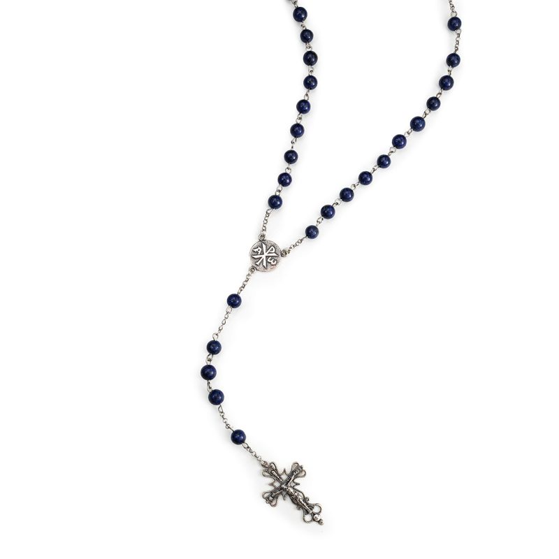 Rosario in Argento 925 con grani in Lapislazzuli