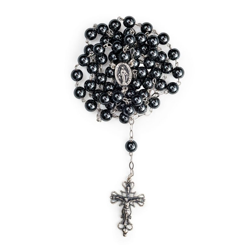 Rosario in Argento 925 con grani in Ematite