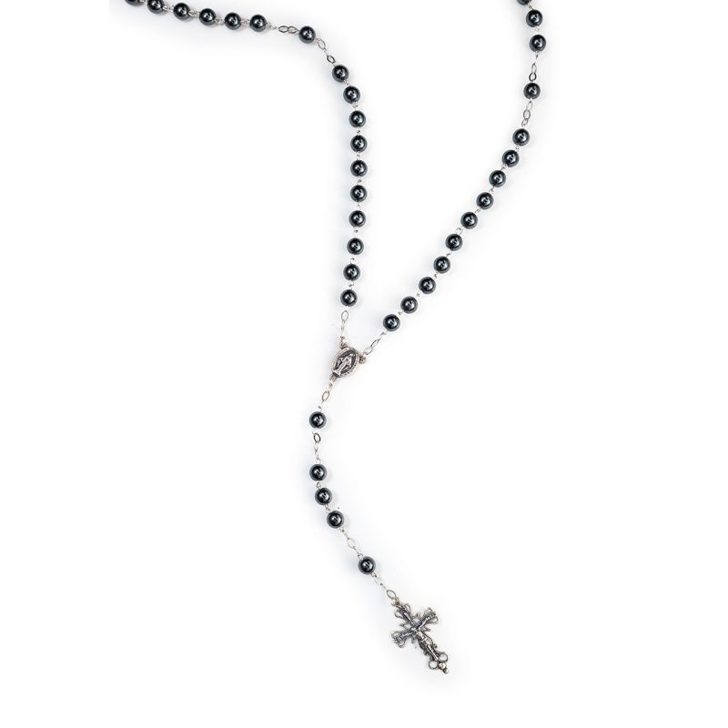 Rosario in Argento 925 con grani in Ematite