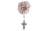 Rosario in Argento 925 con grani in Perle cerate rosa
