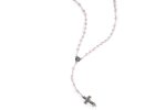 Rosario in Argento 925 con grani in Perle cerate rosa