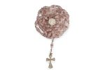 Rosario in Argento 925 con grani in Quarzo Rosa e Cristallo