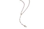 Rosario in Argento 925 con grani in Quarzo Rosa e Cristallo - immagine 2