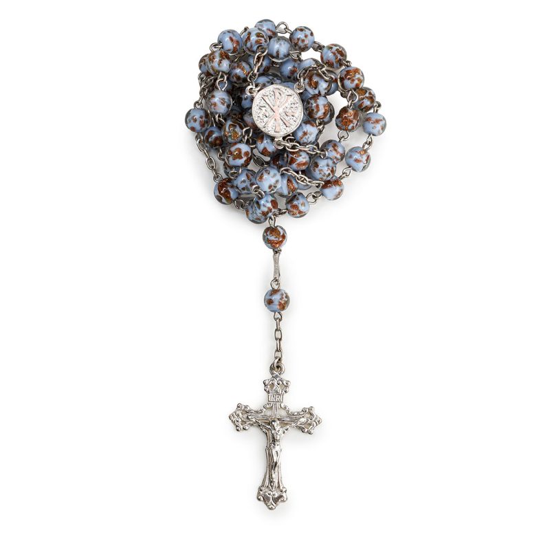 Rosario in Argento 925 con grani in Vetro