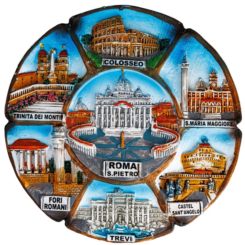 Piatto decorativo con le vedute di Roma
