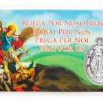 Santino plastificato di San Michele Arcangelo
