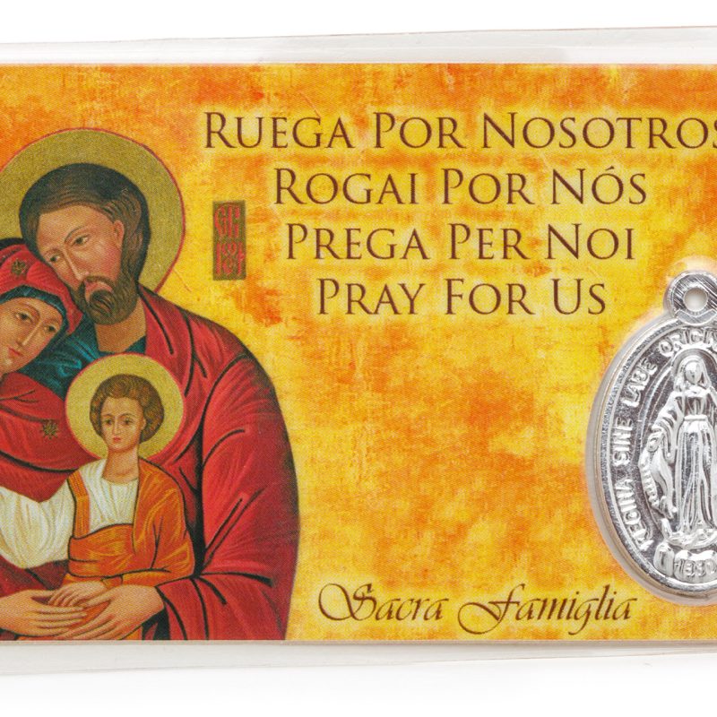 Santino plastificato della Sacra Famiglia
