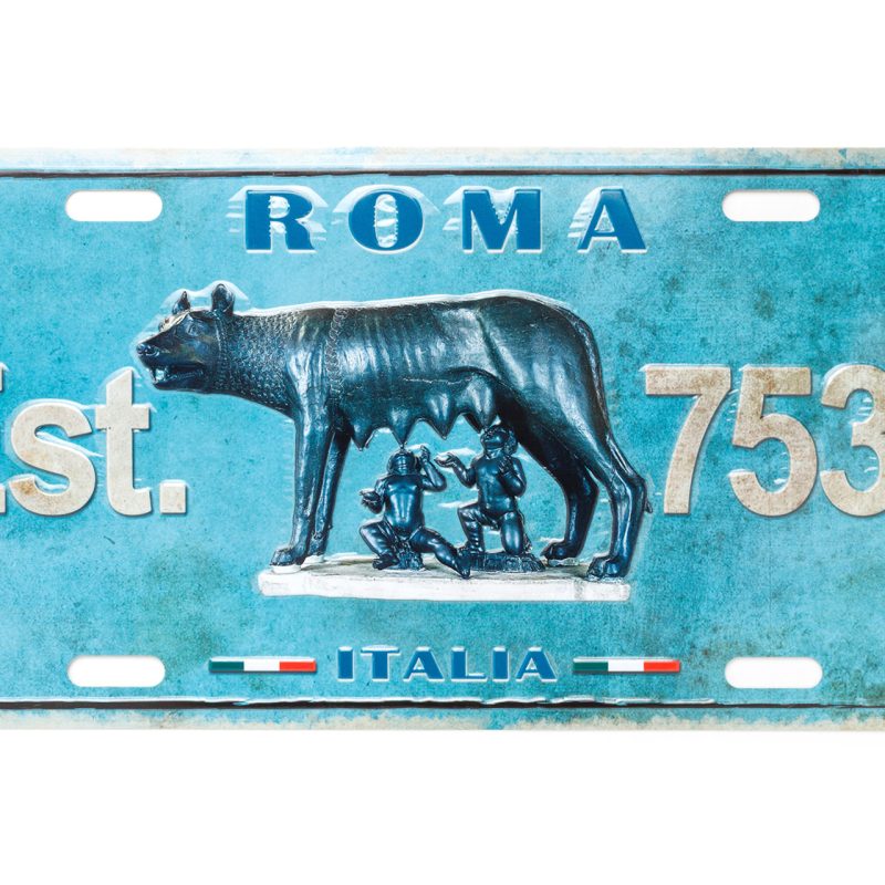 Placca decorativa Lupa Romana vintage