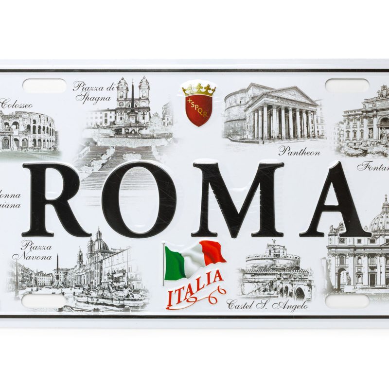 Placca decorativa Roma in bianco e nero