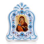 Quadretto con la Madonna con Bambino effetto ceramica