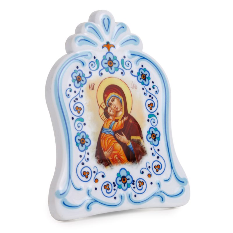 Quadretto con la Madonna con Bambino effetto ceramica