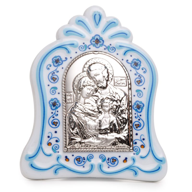 Quadretto con la Sacra Famiglia bilaminato argento