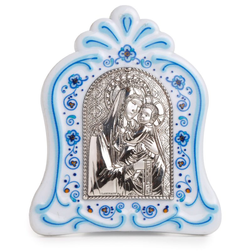 Quadretto con la Madonna del Carmine bilaminato argento