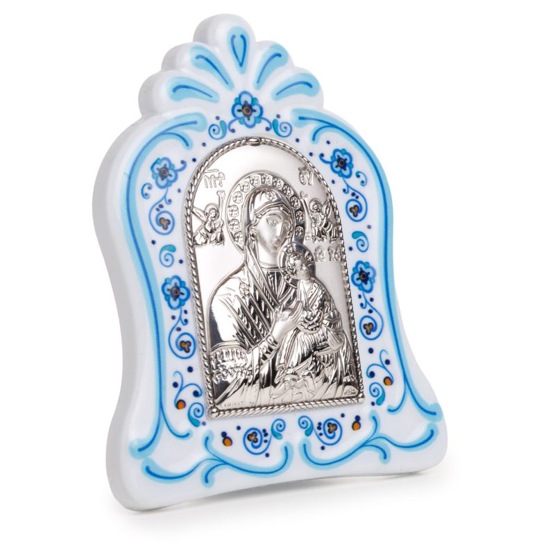 Quadretto con la Madonna del Perpetuo Soccorso bilaminato argento