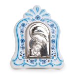 Quadretto con la Madonna con Bambino bilaminato argento
