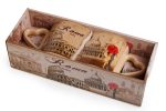 Duetto di tazze decorative seppia