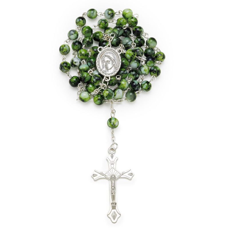 Rosario effetto marmo verde