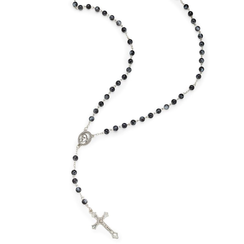 Rosario effetto marmo grigio