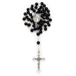 Rosario in vetro nero