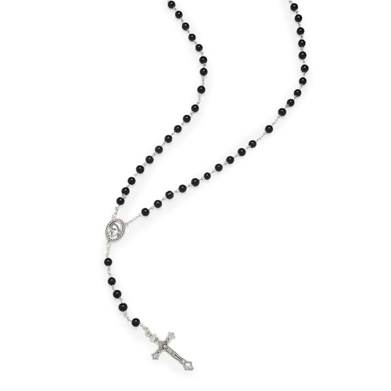 Rosario in vetro nero