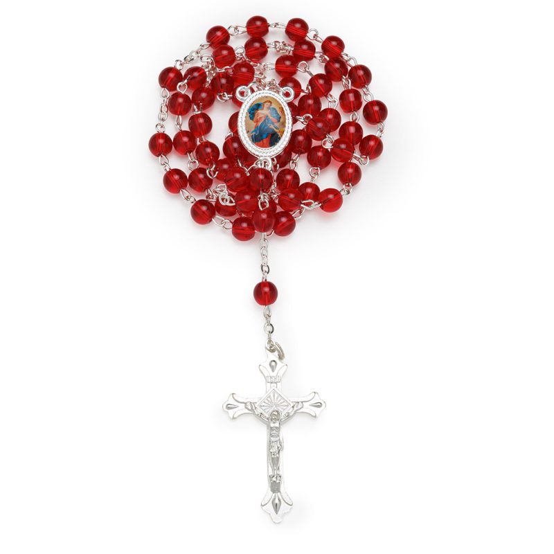 Rosario in vetro rosso