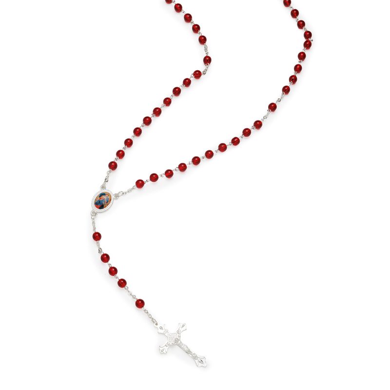 Rosario in vetro rosso