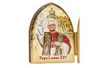 Dittico con Papa Leone XIV effetto legno