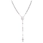Rosario collana con la Medaglia Miracolosa in argento dorato