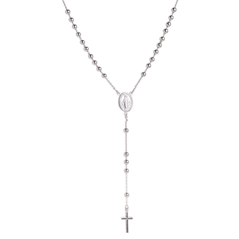 Rosario collana con la Medaglia Miracolosa in argento dorato