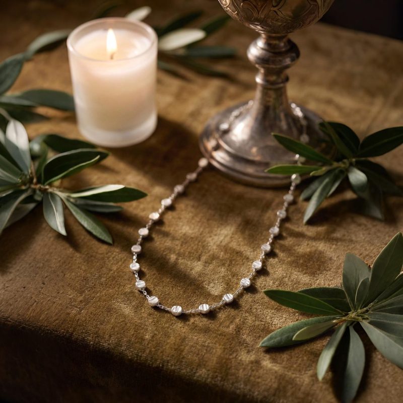 Catena dots con palline diamantate in argento