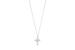 Collana con ciondolo croce in argento dorato e cristalli