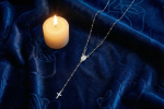 Rosario collana con la Medaglia Miracolosa in oro bianco 18 kt